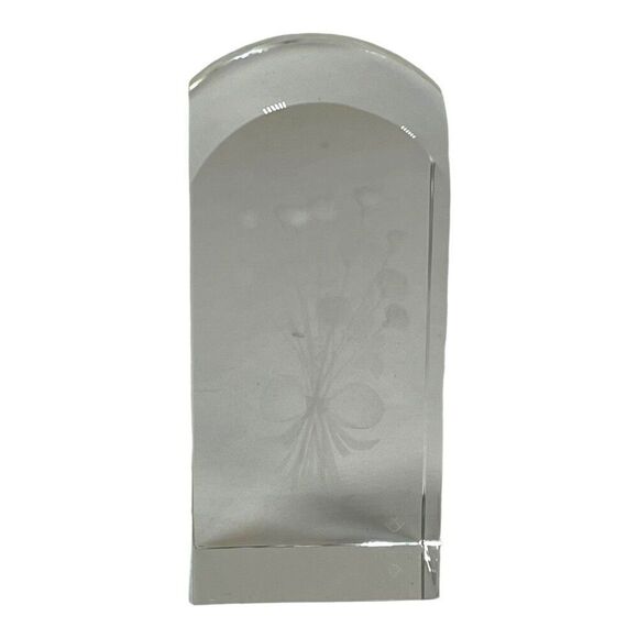 3D Laser Etched Crystal Flower Light Display Multicolor Changing Base Sculpture - Picture 8 of 12